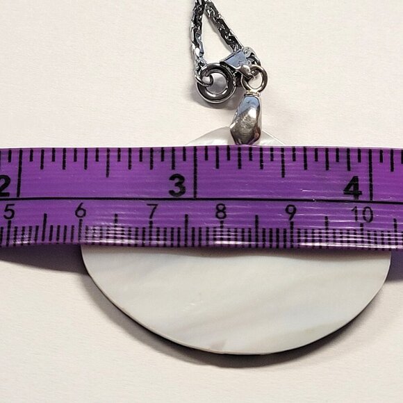 Mens Genuine Abalone Shell Pendant Necklace Triangular Abalone Pendant Short - Picture 10 of 10